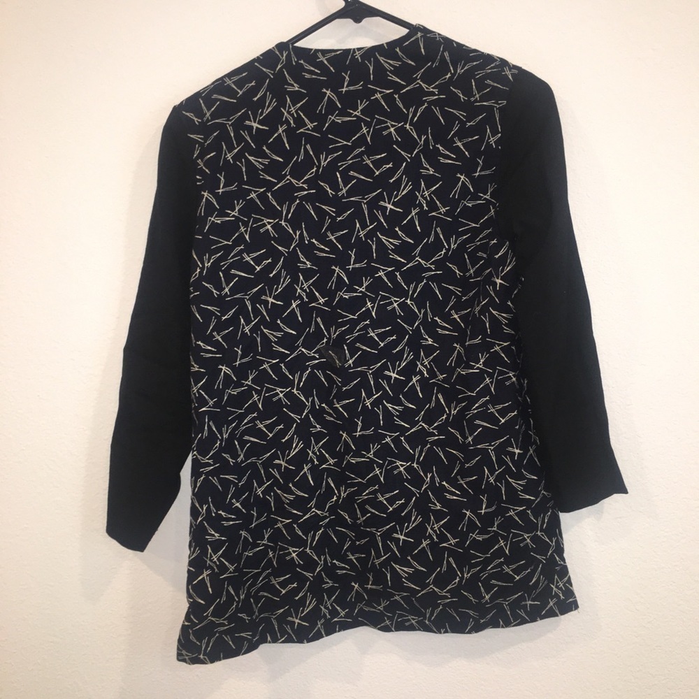 First Rite navy blue & black pattern blazer small - Picture 5 of 5